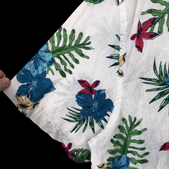 Men’s American Rag Tropical Island Print Button up Linen Blend Shirt SZ XXXL - Picture 3 of 5